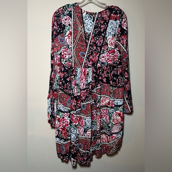 Johnny Was Artsy Floral Long Sleeve High Low Art To Wear Boho Dress Size Large - Picture 15 of 16